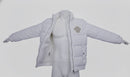 White Hoodless Puffer Jacket