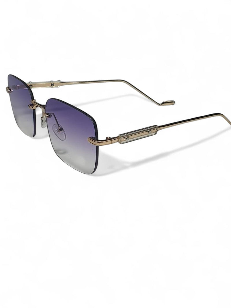 Luxe Violet – Rimless Elegance Sunglasses