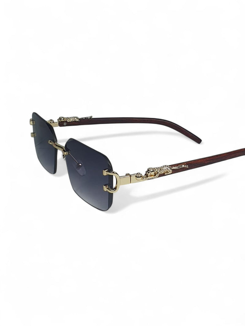 Luxury Panther Gold Rimless Sunglasses