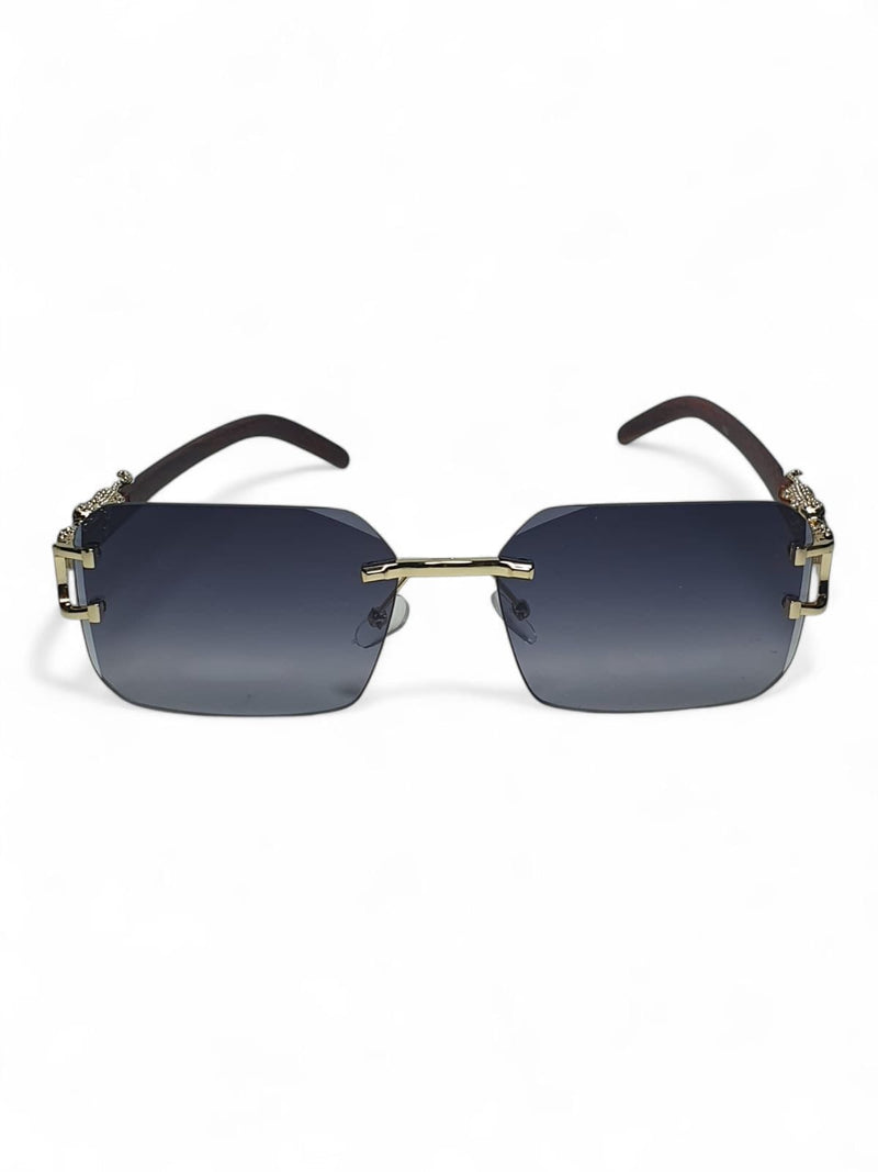 Luxury Panther Gold Rimless Sunglasses