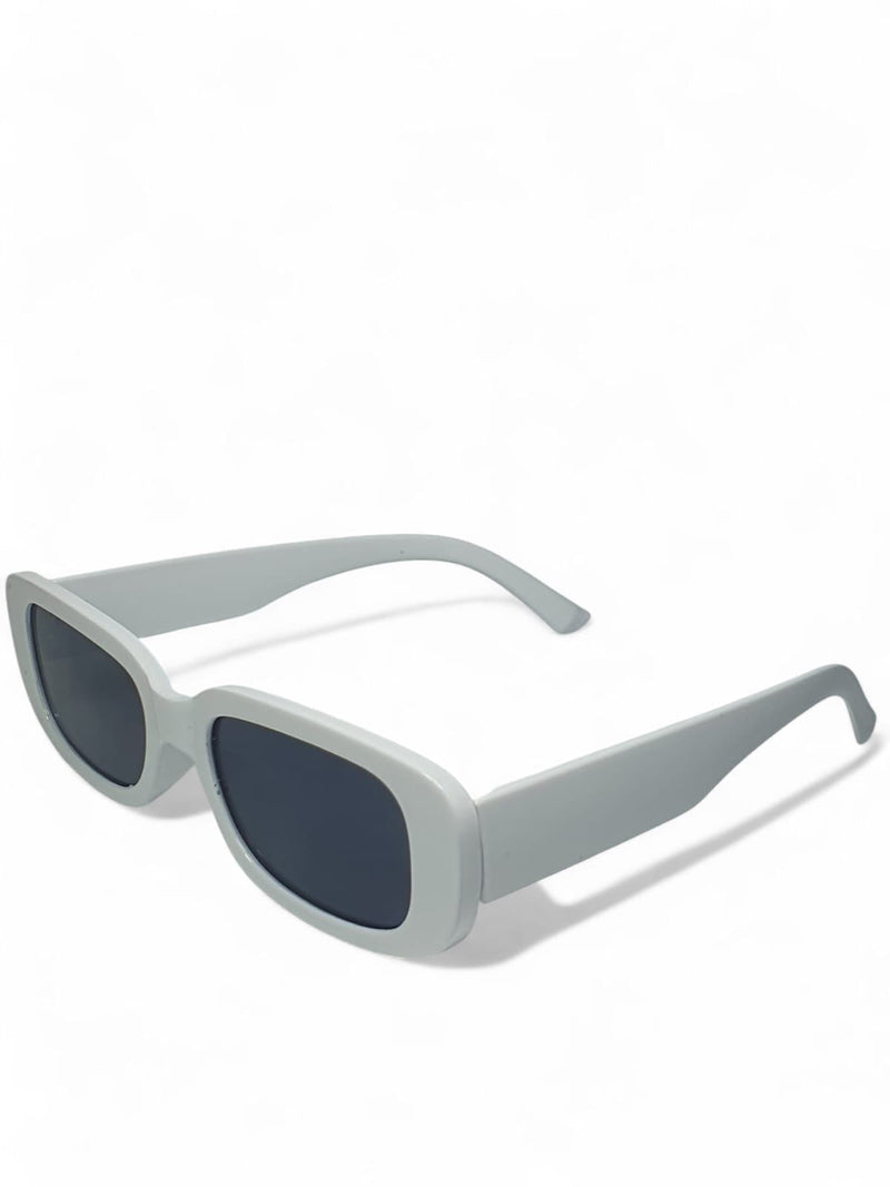 White Retro Oval Frame Sunglasses