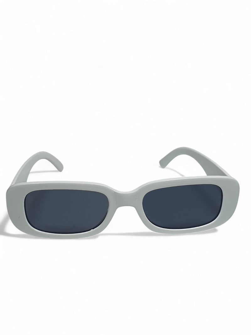 White Retro Oval Frame Sunglasses