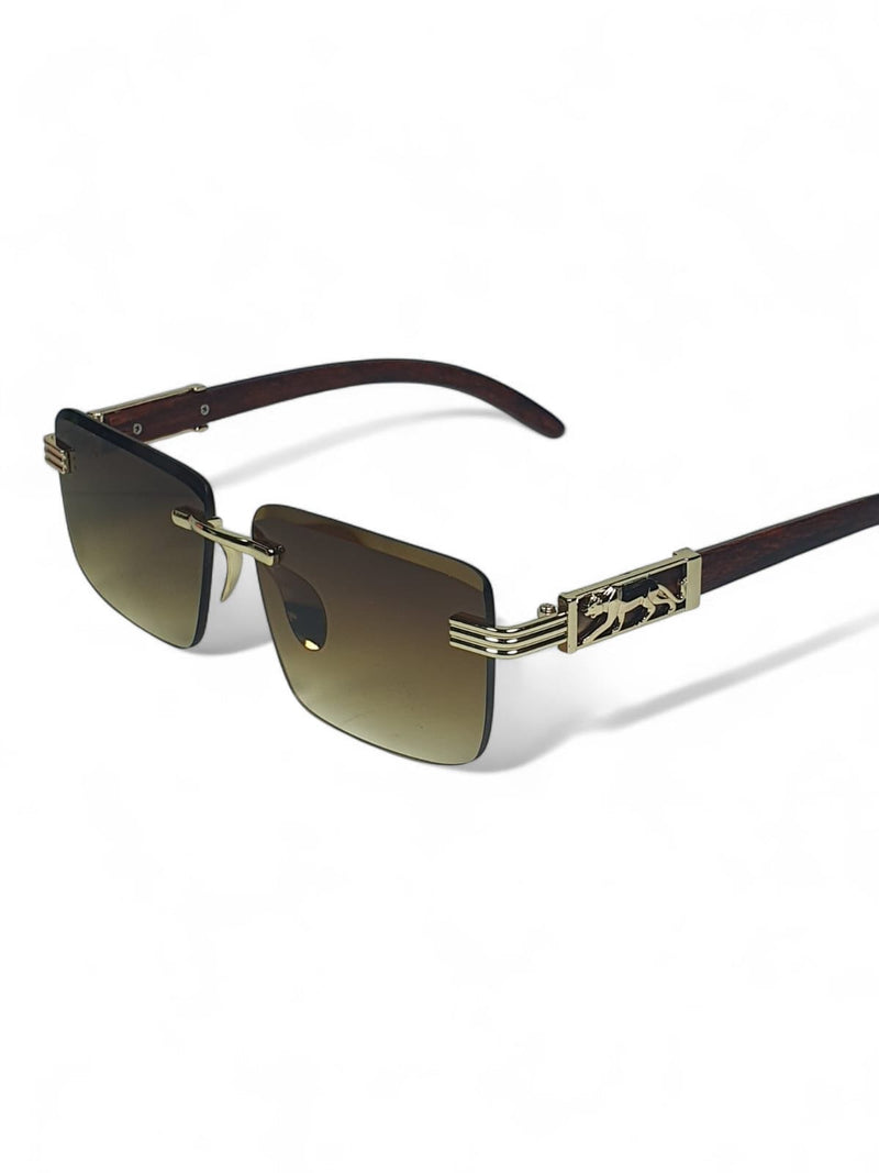 Brown Luxe Rimless Shades
