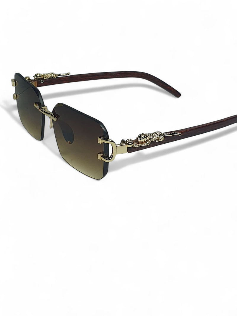 Gold Skull Rimless Shades