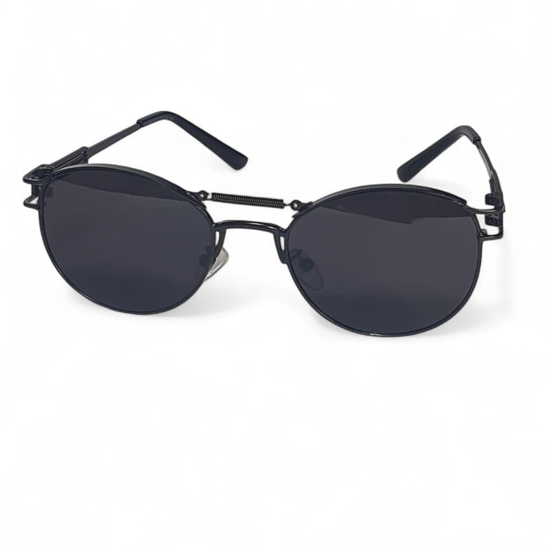 Premium Round Black Metal Frame Sunglasses | UV400 Protection | Unisex Retro Style