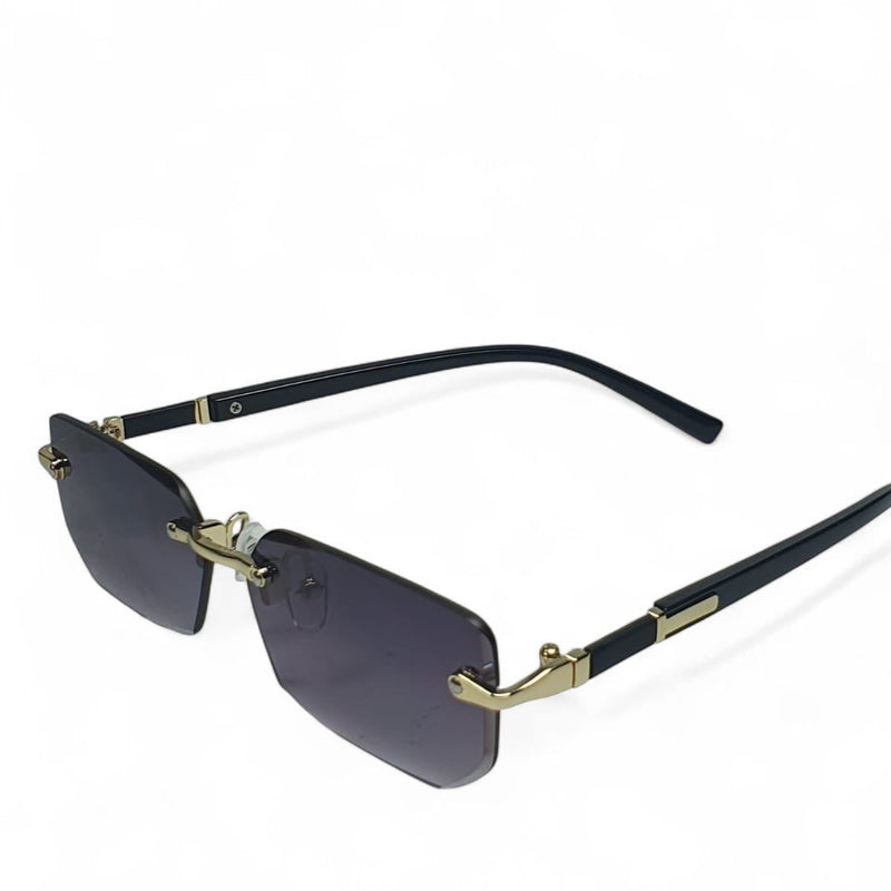 Elite Gold-Rimless Rectangle Sunglasses – Bold Luxury Edition