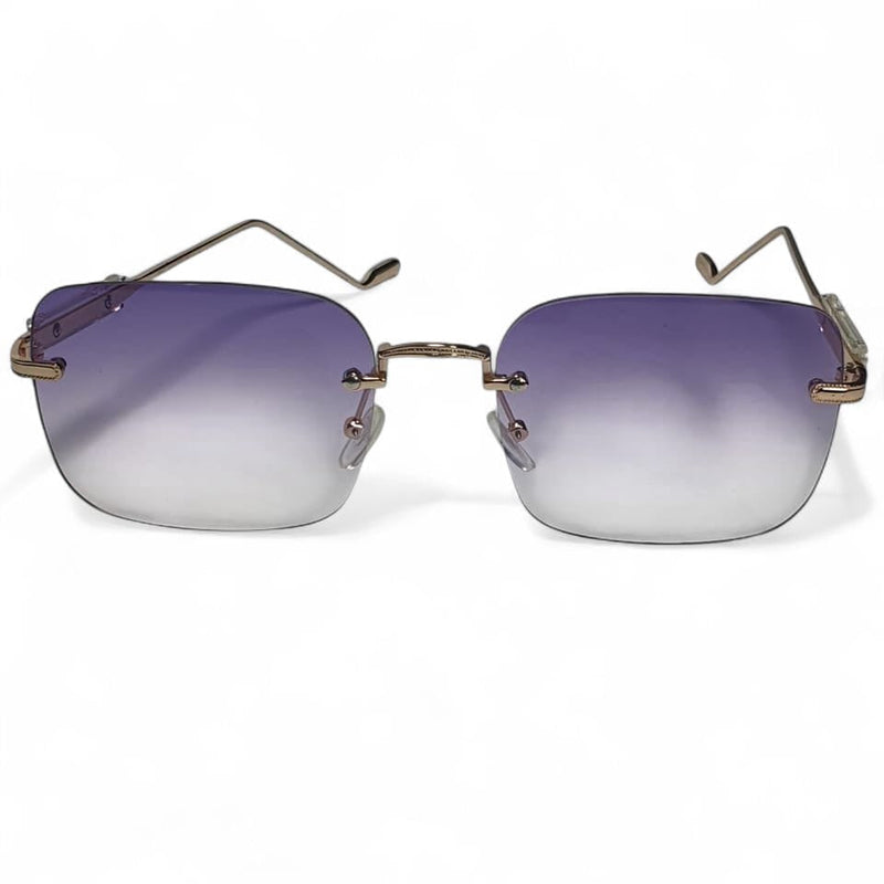 Luxe Violet – Rimless Elegance Sunglasses