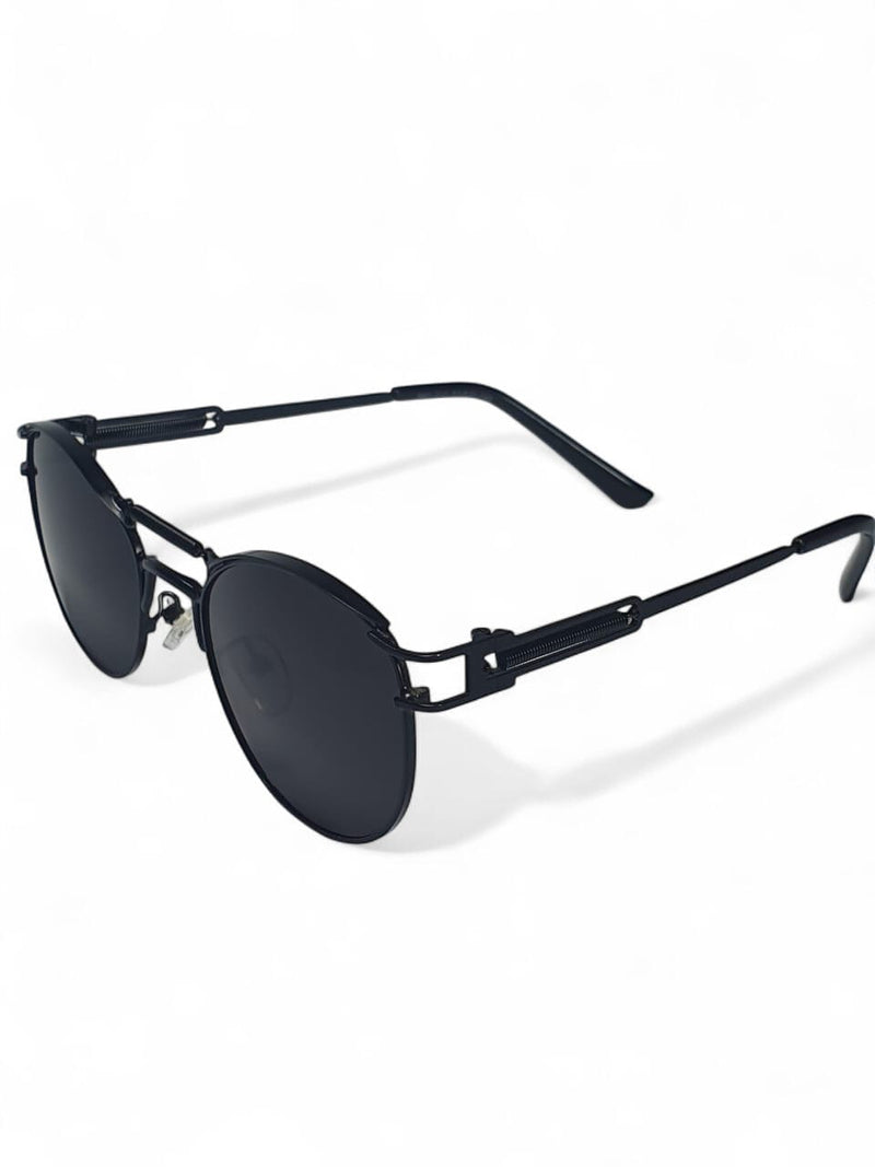 Premium Round Black Metal Frame Sunglasses | UV400 Protection | Unisex Retro Style