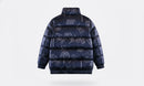 Shiny Blue Hoodless Puffer Jacket