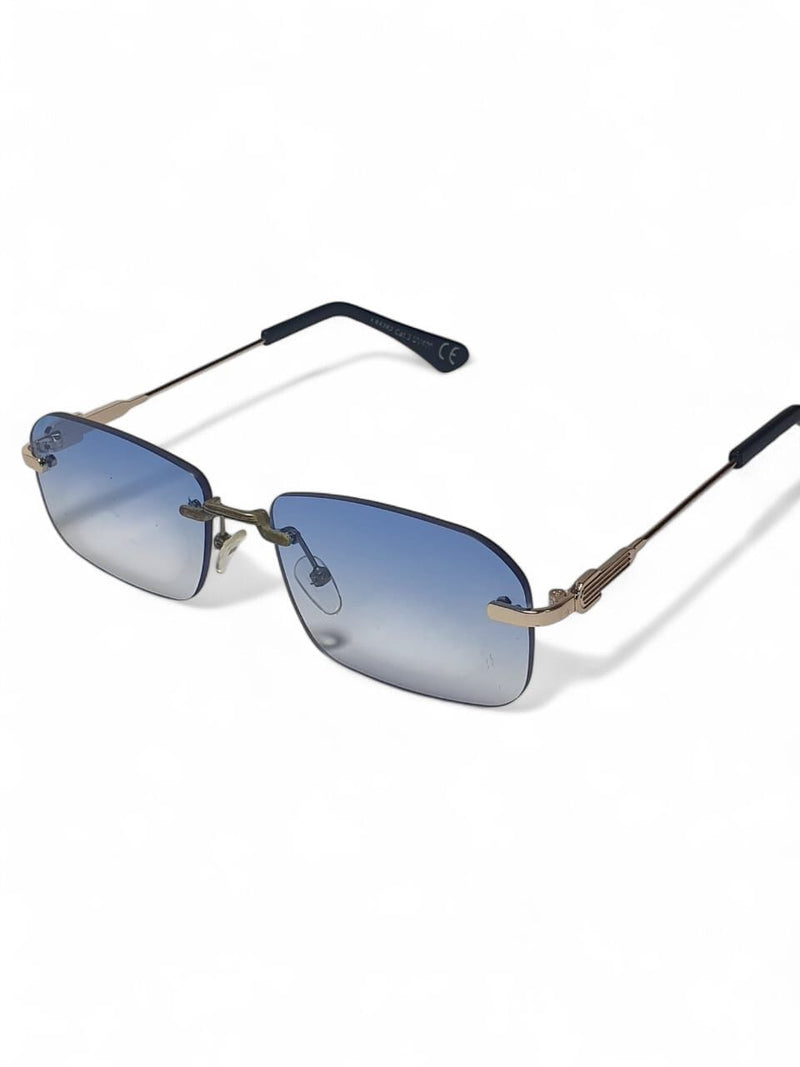 Rimless Gradient Blue Luxury Sunglasses